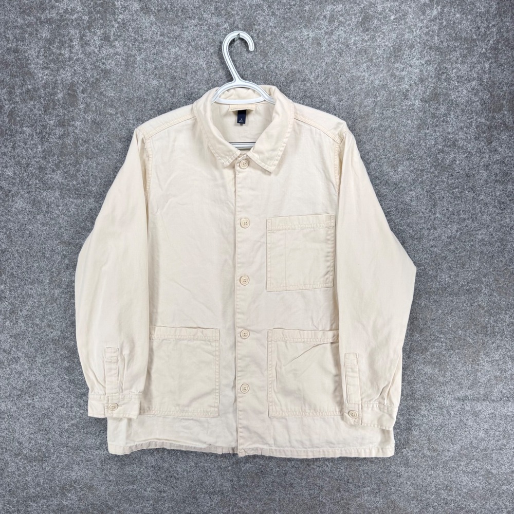 Universal Thread Womens M Cream Chore Jacket Cotton Utility Workwear Overshirt